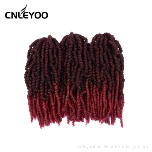 10 Inch Bomb Twist Crochet Hair 24 Roots Spring Twist Pre-Looped Crochet Braids For Black Women Gift Hair